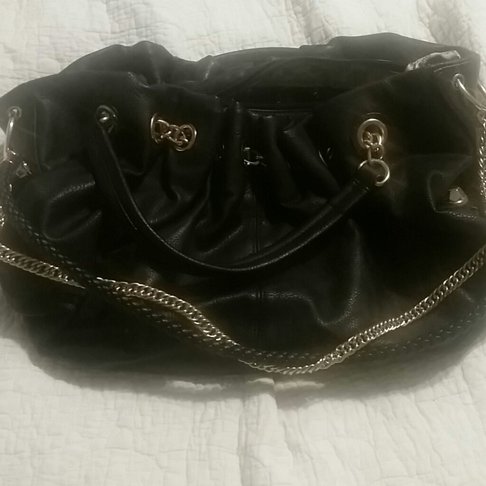 Just fab large bag with chain accent
